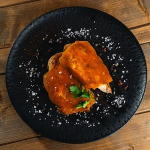 Roston sült csirkemell, roppanós sajtkéreggel lesütve